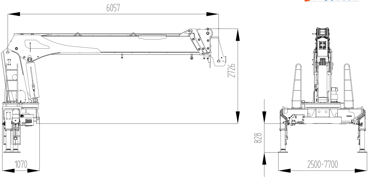 SHS3604 Reguit boom vragmotor gemonteerde hyskraan